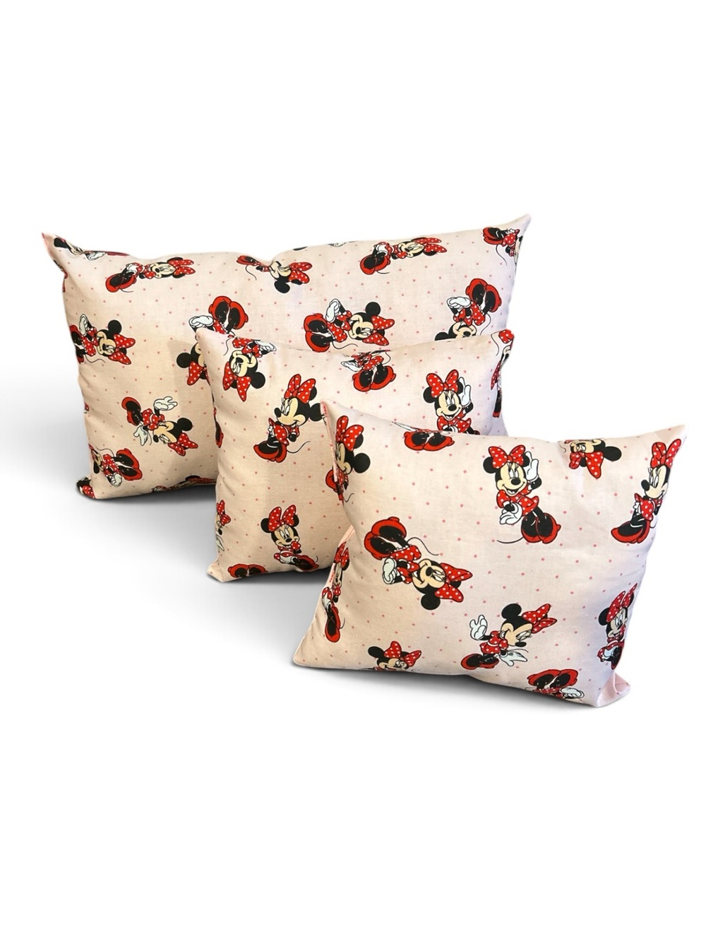 Purse Pillow Bundle 1 lg/2 sm Minnie Mouse pink Hand Crafted